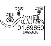 MTS more than safety Silenciador trasero 01.69650 para VW Lupo / Lupo 3L (6X1, 6E1)