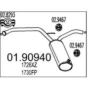 Escape > Silenciadores y tubos > Silenciador trasero