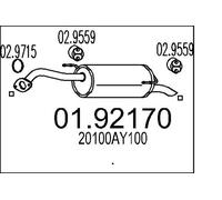 Silenciador trasero 01.92170 MTS para NISSAN MICRA III NOTE