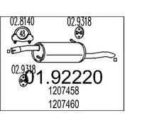 Silenciador trasero 01.92220 MTS para FORD FUSION