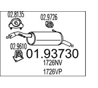 Silenciador trasero 01.93730 MTS para CITROËN PEUGEOT