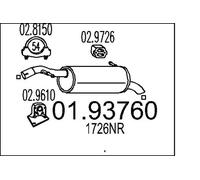 MTS Silenciador trasero para CITROËN: C3 (Ref: 01.93760)