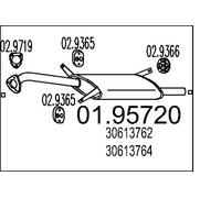 Silenciador trasero 01.95720 MTS para VOLVO S40 I V40 Station Wagon