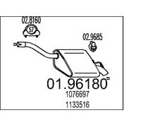 Silenciador trasero 01.96180 MTS para FORD FOCUS I