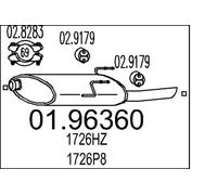 Silenciador trasero 01.96360 MTS para PEUGEOT 406 Break