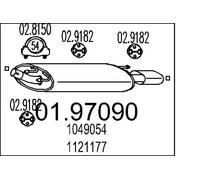 MTS Silenciador trasero para FORD: Puma (Ref: 01.97090)