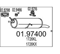 Silenciador trasero 01.97400 MTS para PEUGEOT CITROËN