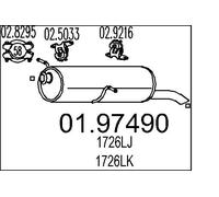 Silenciador trasero 01.97490 MTS para PEUGEOT 307 SW 307 Break