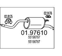 MTS Silenciador trasero para LANCIA: Ypsilon & FIAT: Idea (Ref: 01.97610)