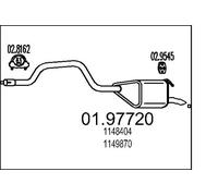Silenciador trasero 01.97720 MTS para FORD MONDEO III Sedán MONDEO III