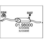 Silenciador trasero 01.98000 MTS para SKODA VW