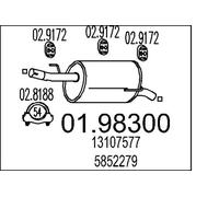 Silenciador trasero 01.98300 MTS para OPEL MERIVA A Monospace