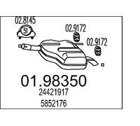 Silenciador trasero 01.98350 MTS para OPEL VECTRA C VECTRA C GTS