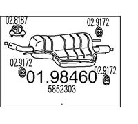 Silenciador trasero 01.98460 MTS para OPEL ASTRA H ASTRA H GTC ASTRA H Sedán