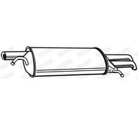 Silenciador trasero 22070 WALKER para VW SKODA