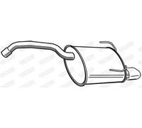 Silenciador trasero 23332 WALKER para FIAT FORD