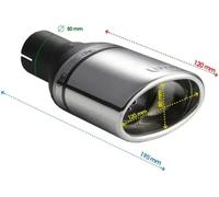 ulter Sport Escape Finisher - ovalada 120 x 80 mm Slanted - Longitud de 120 mm - instalación - > 50 mm - Inox