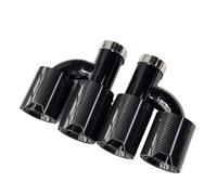 Silenciador Tubo 1 Par De Puntas De Escape para Accesorios para Coche Fibra De Carbono De Alto Rendimiento Forma De H Doble Cola Boquilla para De Escape Coche Cola Escape(ID 63MM-OD 93MM)