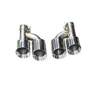 Silenciador Tubo 1 Par De Puntas Escape Dobles En Forma De H para Coche Silenciador Acero Inoxidable Boquilla Entrada De 60 Mm De Escape Universal Coche Cola Escape(ID60MMOD76MM)