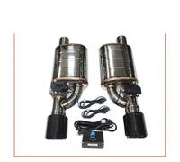 Silenciador Tubo 1 Par Escape Universal para Automóvil Control Válvula Eléctrica Kit Tubo Escape Silenciador Ángulo Válvula Ajustable Acero Inoxidable Coche Cola Escape(Button d 76MM)