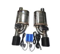 Silenciador Tubo 1 Par Escape Universal para Automóvil Control Válvula Eléctrica Kit Tubo Escape Silenciador Ángulo Válvula Ajustable Acero Inoxidable Coche Cola Escape(Remote c 70MM)