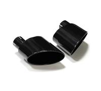 Silenciador Tubo 1 Par para A4 A5 A6 A7 Actualización De Escape RS4 RS5 RS6 RS7 Boquilla Escape Silenciador Acero Inoxidable Negro Colector De Escape Escape Ovalado Coche Cola Escape(Negro)