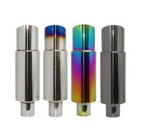 Silenciador Tubo De Escape De Coche, Silenciador Tambor Recto, Cola Universal OD 51 57 63mm Salida 89mm Longitud 370mm Acero Inoxidable Punta Escape(002-SILVER-51MM)