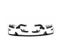 Silenciador Tubo Difusor De Parachoques Trasero ABS Puntas De Escape Alerón De Puerta De Maletero para para Q8 para S-Line para Q8 para SQ8 2019 2020 2021 2022 2023 Coche Cola Escape(Black Black)