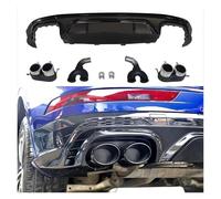 Silenciador Tubo Difusor De Parachoques Trasero Estilo SQ5 Modificado para para Q5 Sport Style 2018 2019 2020 Punta De Escape Coche Cola Escape(Black with Black Tip)