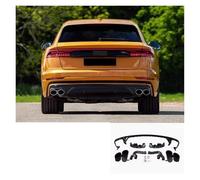 Silenciador Tubo Difusor De Parachoques Trasero Y Puntas De Escape Alerón para Puerta De Maletero para Q8 para S-Line Q8 SQ8 2019 2020 2021 2022 2023 ABS Negro Coche Cola Escape(Glossy Black)