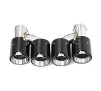 Silenciador Tubo Escape 1 Par Para 535i 535d F10 F11 F18 Actualización Parachoques Para M5 Tubo Escape Cuádruple Punta Escape Silenciador Acero Inoxidable De Escape(Carbon Fiber B)