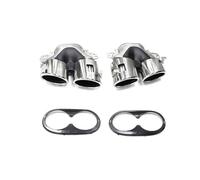 Silenciador Tubo Escape Para Benz A35 CLA34 GLA35 A45 CLA45 GLA45 W177, Punta Silenciador, Cuádruple, Sintonización Acero Inoxidable Punta Escape(Silver Set A)