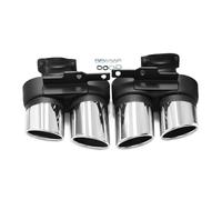 Silenciador Tubo para A6 A7 C8 Actualización del Tubo De Escape S6 S7 2019 2020 2021 2022 2023 2024 Salida Cuádruple Fibra De Carbono Negra Coche Cola Escape(Silver Style)