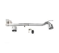 Silenciador Tubo para Serie 3 320i 325i 330i E92 E90 Escape MT Parachoques Tubo Escape De Doble Salida Silenciador Escape Acero Inoxidable Fibra De Carbono Coche Cola Escape(Silver B)