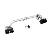 Silenciador Tubo para Serie 5 E60 525i 523i 520i 530i Actualización M5 MT Parachoques Silenciador Cuádruple De Escape Tubo De Escape Coche Cola Escape(Negro)