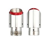 Silenciador Tubo Punta Escape Diseño Universal Acero Inoxidable 304 Chapado Rojo Plateado Decorativa Modificada Coche(In63-out101mm)