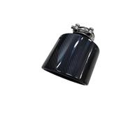 Silenciador Tubo Tubo De Escape De Fibra De Carbono Negro Brillante con Inclinación Ovalada Modificación De Acero Inoxidable Silenciador Accesorios para Coche Coche Cola Escape(ID 63MM-OD 130MM)