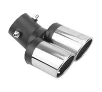 Silenciador Universal De Escape De Coche De 2.5" Con Doble Salida Curva Cromado De Acero Inoxidable