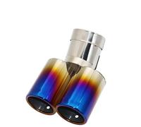 Silenciadores De Coche Punta Tubo Escape Curva Plana Universal Silenciador Salida Doble Varios Tamaños Acero Inoxidable 63MM Tubo Escape Punta Escape Automóvil(Blue 63MM)