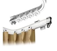 Silencio Riel Cortina Techo Flexible, Plástico Barra de Tension Cocina, Barra de Cortina Individual para Salón y Comedor Sala de Estar y Exteriores(White(side),1.0 m/3.3 ft)