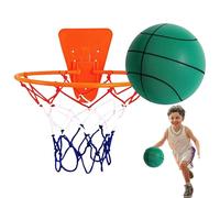Silencioso Baloncesto, Silent Bounce Ball with Hoop, 7.09 pulgadas Indoor Sports Equipment, No-Noise Soft Basketball for Home Gym, Apartment, Plaything, Door Or Wall Mounted