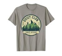 Silencioso Club Bosque División Retro Naturaleza Amante Introvertido Camiseta