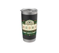 Silencioso invierno mágico copo de nieve maravilloso patrón escena arte Vaso térmico de acero inoxidable de doble pared