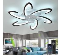 Silencioso Led Ventilador De Techo Con Luz, Regulable Lampara Ventiladores Techo, Moderno Design Lámpara Techo Ventilador 6 Velocidades Timer Ceiling Fan With Light Niños Salon Dormitorio Negro