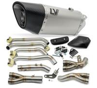 Silencioso LeoVince LV-14 R RACING Titanio compatible Honda CB 650 R | Silenciador, tapa y protector térmico de carbono, plata mate, derecho, OEM 15611TU compatible con Honda CBR 650 R 2019-2026
