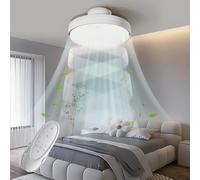 Silencioso Sin Aspas Ventilador de Techo con Luz Regulable 60W 30W Motor DC 30W Luz CCT 3000-5700K LED Lampara Ventilador Techo y Mando 6Velocidades Temporizador Memoria Apto para Salón Dormitorio