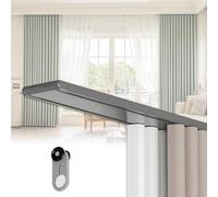 Silenciosos Riel de Cortina Doble, 1m-6m Riel de Techo de Aluminio para Cortina, Corredera Pista Barra Cortinas Techo para Familias Oficinas Separador de Habitaciones(Silver,5.8m(19ft))