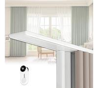 Silenciosos Riel de Cortina Doble, 1m-6m Riel de Techo de Aluminio para Cortina, Corredera Pista Barra Cortinas Techo para Familias Oficinas Separador de Habitaciones(White,3.1m(10.2ft))
