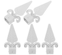 SILENRADAWN 10 Piezas Remates de Postes para Cerca de Jardín, Puntales Puntiagudos de Plástico Blanco para Remate de Valla Exterior, Accesorios Decorativos para Puertas y Cercas