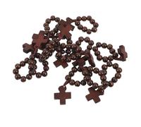 SILENRADAWN 12 Piezas Anillo Rosario Católico de Madera Ligero y Resistente al Desgaste con Diseño Elegante para Ocasiones Obsequios y Recuerdos de Bautizo